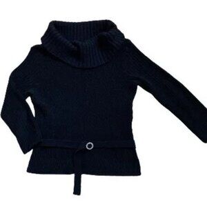 Arden B Cowl Neck Black Knit Sweater – Juniors Size Large